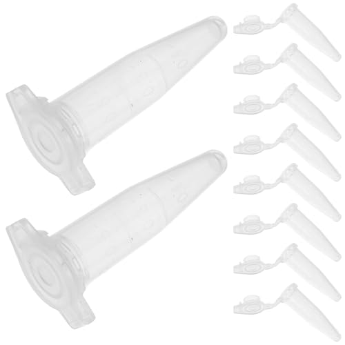 SOLUSTRE 1000 Pcs 0.5ml Centrifuge Tubes Plastic Graduated Microcentrifuge Vials Tubes Mirco Test Tubes with Caps for Sample Storage