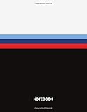  Notebook: M-Colored Stripes - Large 8.5 x 11 - College Ruled 110 Pages  Black and White