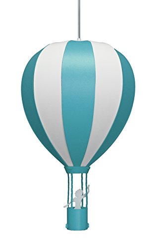 Hängeleuchte für Kinder, Motiv Heißluftballon, türkis