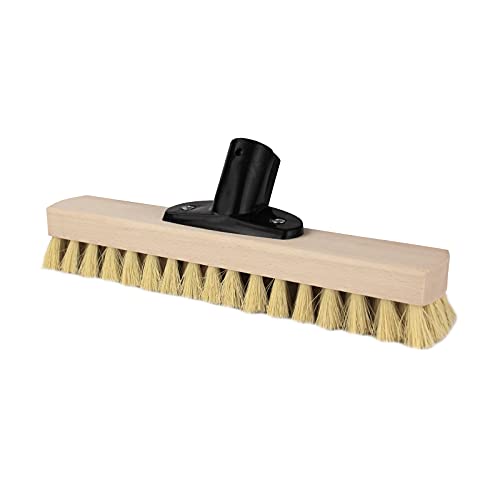 VONLIS Cepillo abrasivo para alfombras, cepillo de limpieza, cepillo de mano, cepillo de nailon Tampico, color amarillo