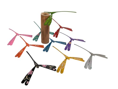 10 libélulas autoequilibrantes de madera de bambú hechas a mano