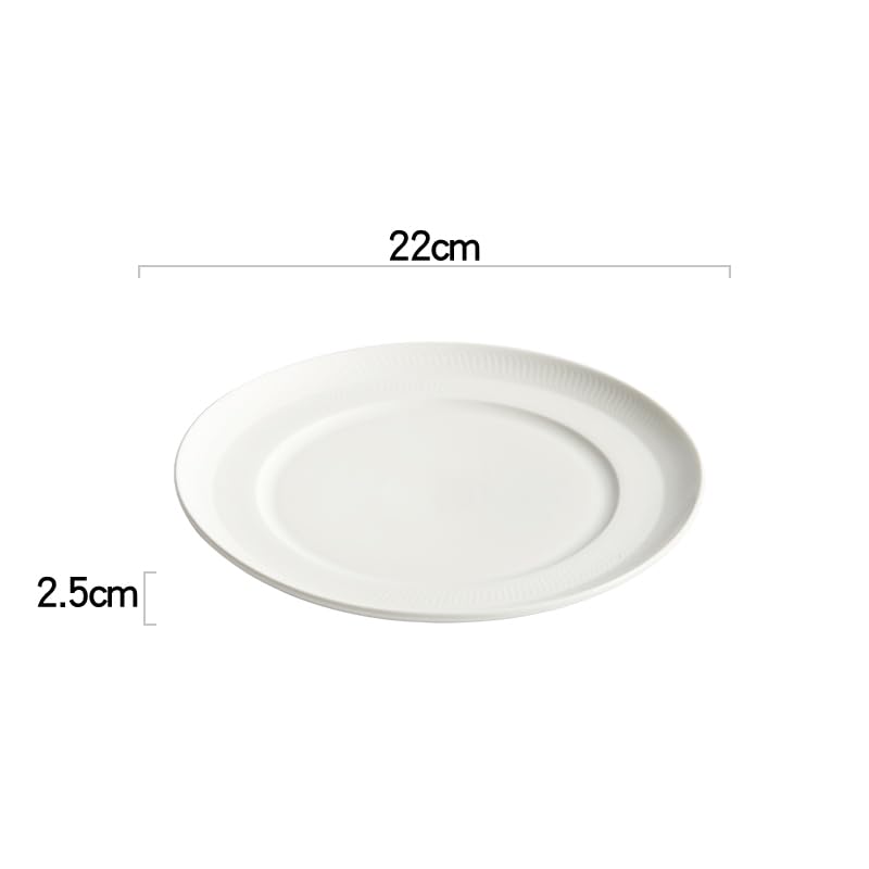 Talerze Obiadowe Ceramiczny Talerz Do Steków I Sushi Talerz Obiadowy Prosty Okrągły Talerz Stołowy Restauracja Jednolity Kolor Serwowanie Przekąsek Taca Deserowa Naczynia Do Gotowani8.5 Inch-One Size