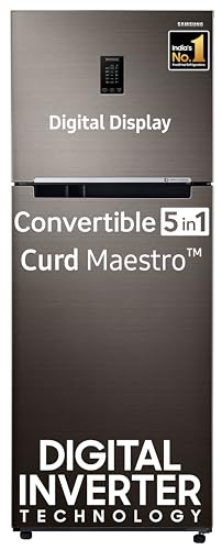 Image of Samsung 376L 2 Star Inverter Frost-Free Convertible 5 In 1 Curd Maestro Double Door Refrigerator Appliance (RT42C5C52DX /HL,Luxe Brown)