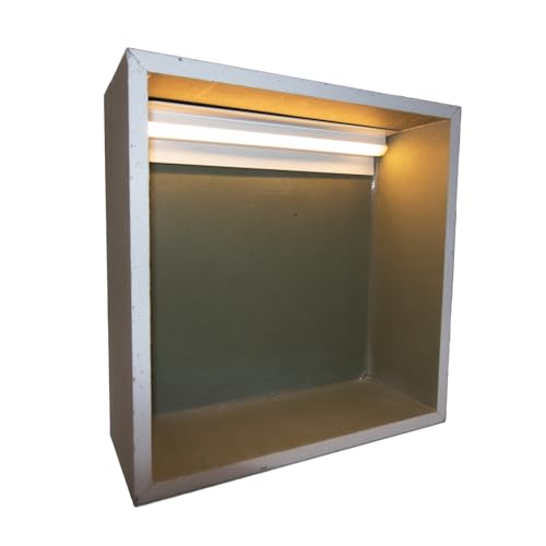 Alupona Duschnische mit Beleuchtung I 30 cm x 30 cm I LED Wandnische aus Gipskarton I Badnische 112,5 mm tief mit LED-Streifen für Trockenbau & Massivwände I Duschablage mit Licht I warmweiß 3000K