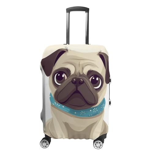 Suitcase Covers for Luggage Washable Luggage Cover Cute Pug Luggages Wheel Covers Elastic Travel Carry On Suitcase Cover Travel Luggages Protector Sleeve Fit 29-32 Inch XL