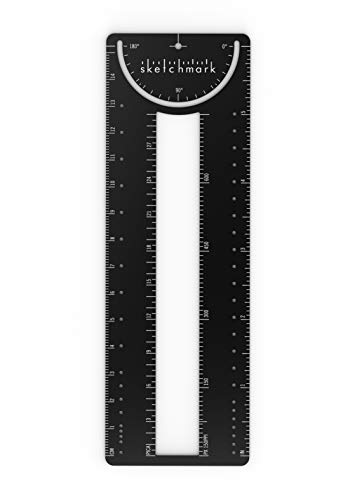 Sketchmark ProRuler Bookmark: 12-in-1 Stainless Steel Bookmark Tool for Architects Designers Engineers and Creative Professionals