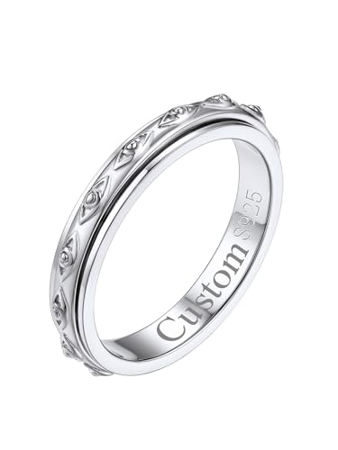 Bague anti anxiété mauvais oeil en argent pour apaiser le stress au quotidien