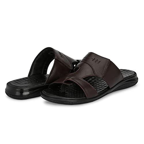 Image of Men's Genuine Leather Slippers | Thong Sandals For Men | Comfortable | Cushioned Insole | Durable | Handmade | All Occasion Slippers
