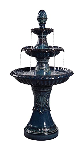 Kenroy Home 51092Blu Kiera Classic Tiered Water Fountain, Outdoor Fountain, Teal Blue/Brown Glaze, 46.75 By 23.5 By 23.5 Inch #TOP26
