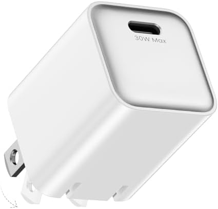 wegear 30W USB C Charger Block, Compact Wall Charger with GaN III Tech, PD3.0 PPS QC4.0 Fast Foldable Charger for iPhone 16 15, Galaxy, Pixel, iPad, AirPods,MacBook Air | ETL Certified(White, 1 Pack)