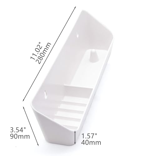 NIDAYE Tip Out Sink Tray, 11inch Sink Front Tip Out Tray for Kitchen and Bathroom Base Cabinet, 2 Packs Pull Out Shelf Home White Organizer - Image 2
