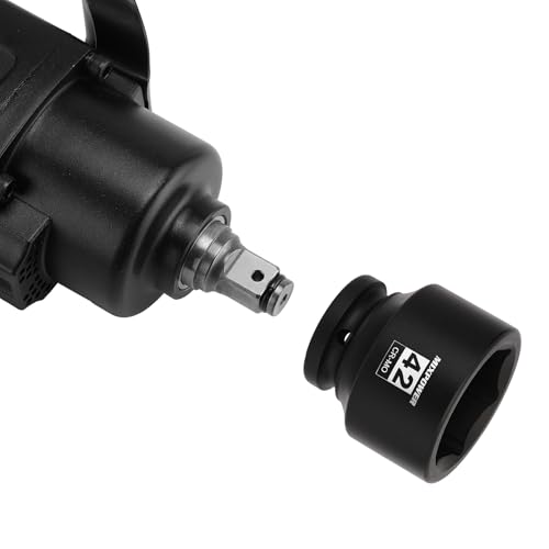 Image of MIXPOWER 3 /4 inch Drive Shallow Impact Socket, 42mm, CR-MO, Metric, 6 Point, Axle Nut Impact Grade Socket for Easy Removal