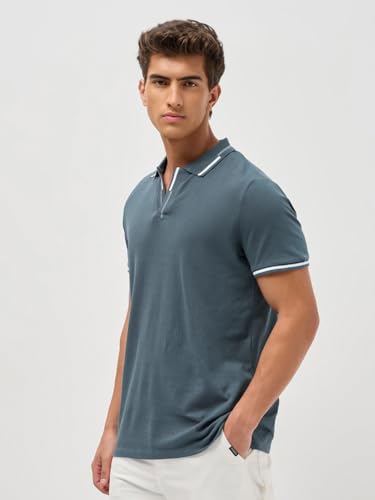 Image of Urbano Fashion Men's Solid Regular Fit Half Sleeve Cotton Polo T-Shirt
