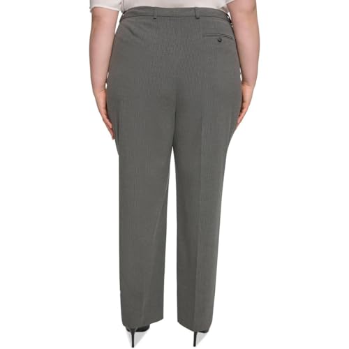 Calvin Klein Womens Plus Pinstripe Trouser Pants Gray 16W2