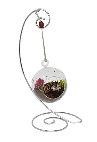 Home-X Spiral Ornament Stand. 13 Inch. Chrome. Single #TOP7