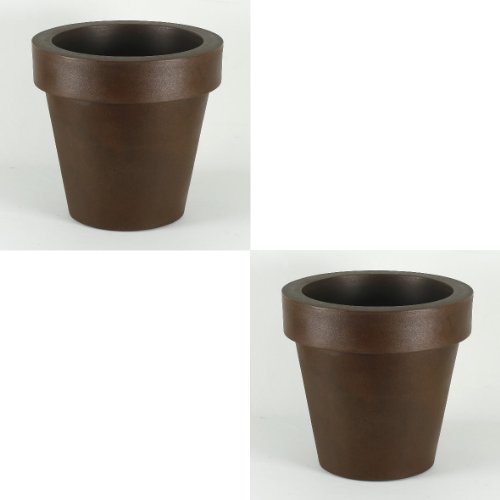 MOOVERE Maceta Negro, Redonda, Ø 45 cm, Altura 44 cm, Capacidad de 31 litros, Magnolia para interior y exterior, hecha de polietileno de alta calidad y densidad para jardín