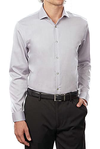 Calvin Klein Men s Dress Shirts Xtreme Slim Fit Print, Smoke, 15 Neck 32-33 Sleeve standard