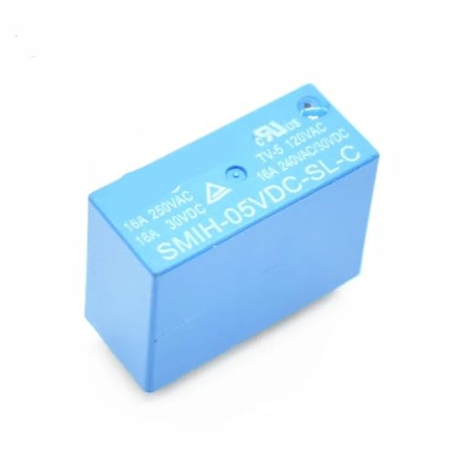 Relés de potencia SMIH-05VDC-SL-C con conmutación de 5V y 16A para placas electrónicas pack de 5