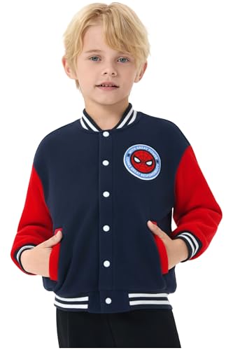 Disney Marvel Spider Man Toy Story Cars Jacket Lightweight Bomber Varsity Coat Snap Button Front Cardigan Sweatshirts 2-13 Y3