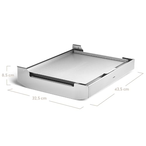 Jones Folding Stainless Steel Gas Barbecue Portable Barbecue with Lid, Multi-Tool and Bag, 2 Burners with a Total Power of 6.4 kW for up to 500 °C, Camping Grill