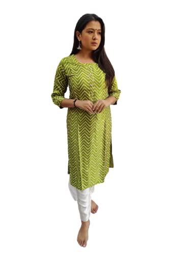 Image of Prijam Traditional Straight Long Kurti Mashru Leriya