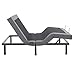 Adjustable Comfort Upholstered Adjustable Bed Base with Massage, Wireless Remote, Three Leg Heights, and USB Ports-Ergonomic, King, Black
