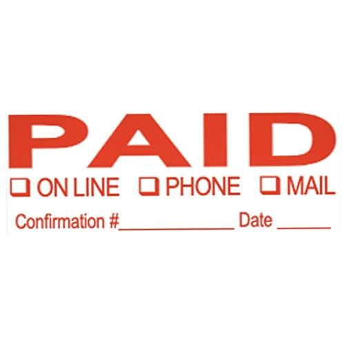 Promot Paid Stamp Self Inking Stamp - Paid Stamp For Office, Accounts Payable Stamp W/Confirmation Number And Date - Rubber Stamps, Red Ink Stamp, Self Inking Stamp For Business Supplies #TOP1