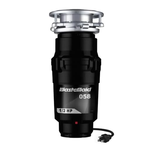Waste Maid 10-US-WM-058-3B Garbage Disposal Anti-Jam Stainless Steel Food Waste Grinding System, 1/2 HP Economy, Black