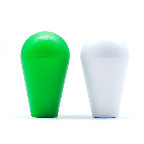 Arcity 2 Pcs Arcade Joystick Oval Bat Top Topper Knob Ball Top Handle Knob American Type Style Green and White for Zippy SANWA SEIMITSU Arcade1up Machine Console Cabinet New