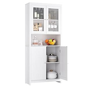FOREHILL M781 Küchenschrank Buffetschrank Weiß 190cm