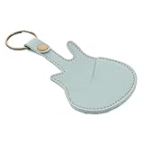 Alasum ギターピック収納バッグ 軽量 レザー製 ピックホルダー ケース エレキギター用 小型 収納 保護 携帯便利 キーホルダー付き