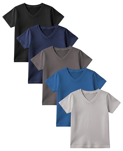 Andrew Scott Youth Athletic T-Shirts | Dry-Fit Moisture Wicking Short Sleeve V Neck Tees | Boys Girls | Multi Packs