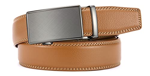 Image of CHAOREN Mens Belt - Mens Ratchet Belt Leather 1 3 /8 inch for Dress Pant - Micro Adjustable Belt Fit Everywhere
