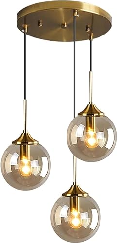 Image of Wall Lamp Chandelier Pendant Light, Home Decor for Bedroom, Living Room, Hallway, Cafe, Hotel, Restaurant (Amber Hanging LAMP Set with LED Bulb Pack of 1)