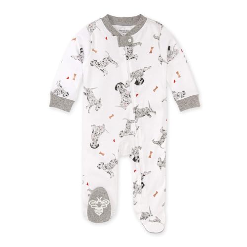 Image of Burt's Bees Baby Boys Footed Pajamas, Sleep and Play Loose Fit, 100% Organic Cotton Soft One-piece PJs, Sizes NB to 6-9 Months