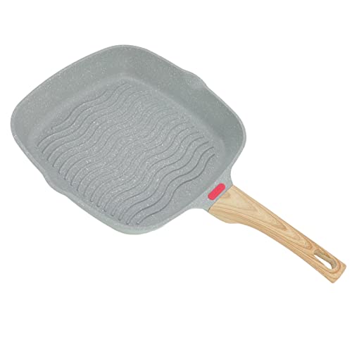 Generic Poêle à Griller, Pfoa 11 Pouces Steak Grill Pan en Alliage D 'Aluminium Antiadhésif Pour Bacon