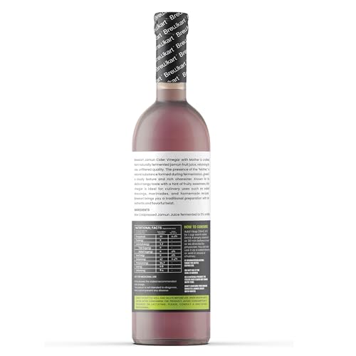 Image of Brewkart Jamun Vinegar with Mother 500ml Each - Unfiltered, Raw, Natural, Ideal for Detox & Wellness- Pack of 2 1000ml