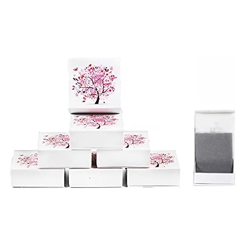 findout jewellery boxes, 6pcs carboard jewellery gift boxes, necklace boxes, life tree Personalised plum flower tree Printed Jewellery Boxes, gift box (pink tree necklace box) Cover