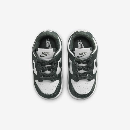 Nike Dunk Low Baby/Toddler Shoes (FB9107-120, White/White/Vintage Green)4