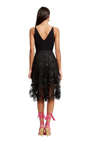 Image of Dress the Population Women's Darleen Sleeveless Plunging Neckline Fit and Flare Midi Dress