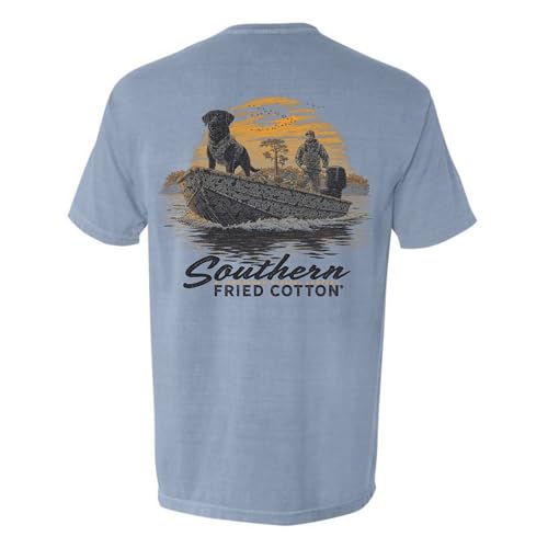 Lab Marsh Guide Duck Hunting Pocket T Shirt XL Ice Blue