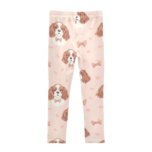 Wusikd Cute Dogs Girls' Leggings Toddler Doodles Bows Kids Yoga Pants Dance Active Tights 4T2