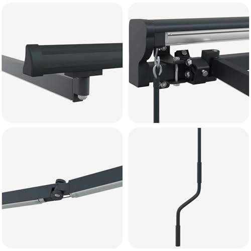 Cadre d'auvent manuel anthracite en aluminium 2,5x2m avec LED - 6