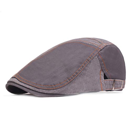 RiCHTOER Béret rétro Angleterre Cotton Newsboy Casquette plate chapeau de chasse automne outdoor - Gris - taille unique Cover