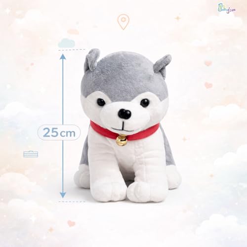 Image of Cute Huskey Dog Soft Toy 25 CM Grey