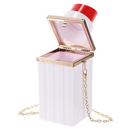 VALICLUD de Rangement Élégant Dîner Embrayage Femmes Acrylique Noir Rouge À Lèvres Forme Sacs de Soirée Sacs À Main D' embrayage Vintage Banquet À Main Blanc