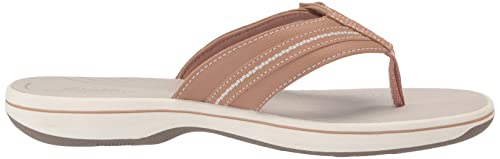 Clarks Women's Brinkley Jazz Flip-Flop, Warm Beige Synthetic, 8 #TOP5