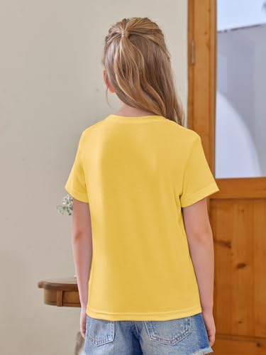 Image of Girls Short Sleeve T Shirts Kids Summer Tops Crewneck Tees 5-14 Years