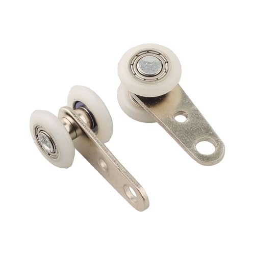 BlesConi Poulie de porte coulissante avec deux roues en plastique pour portes coulissantes lisses, armoires et fenêtres (A 2 pièces)