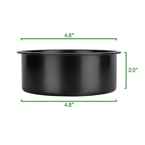 4.5-Inch Cake Pan Set Of 4, Nonstick Stainless Steel Baking Round Cake Pans Tins Bakeware For Mini Cake Pizza, Quiche, Non Toxic Coating, Straight Side, Easy Clean Easy Release, 2 Inch Deep #TOP1